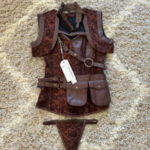 Women's Steampunk Spiral Steel Boned Vintage Retro Corset Tops Bustier - NWT